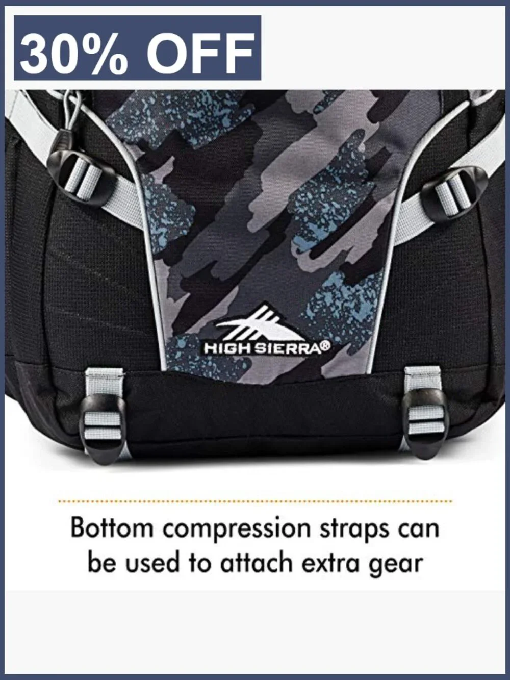 High Sierra Loop Backpack with Tablet Sleeve, 33L, Nylon, One Size